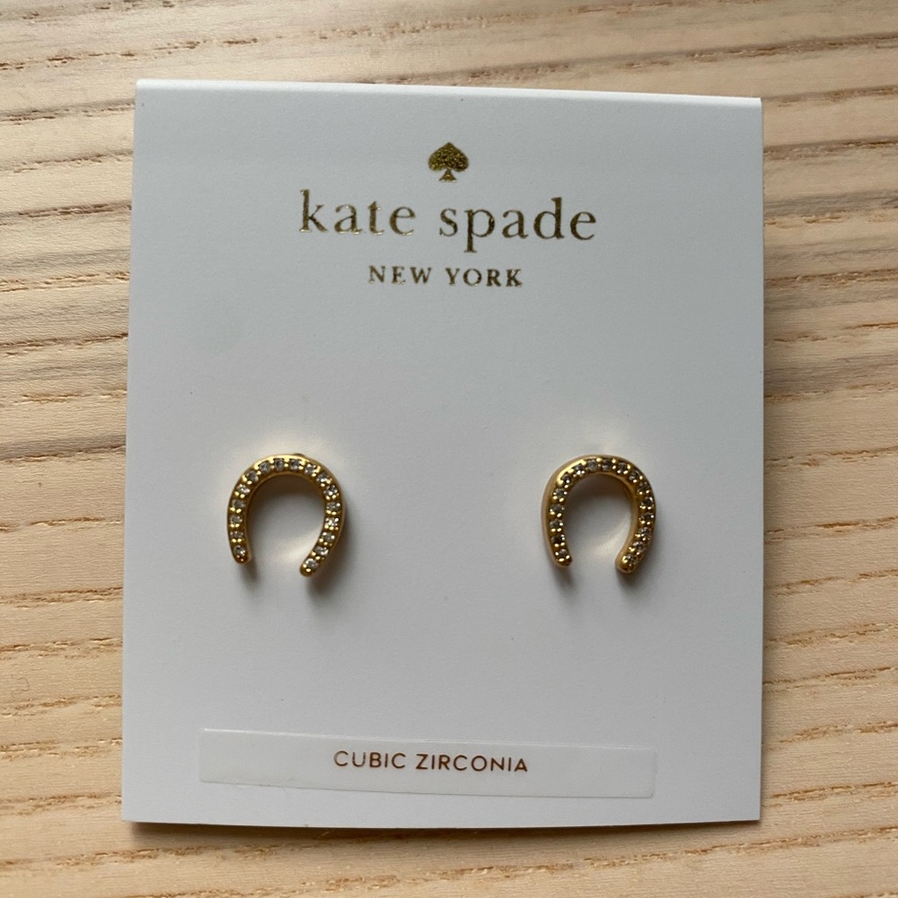 Kate Spade lucky horseshoe stud earrings